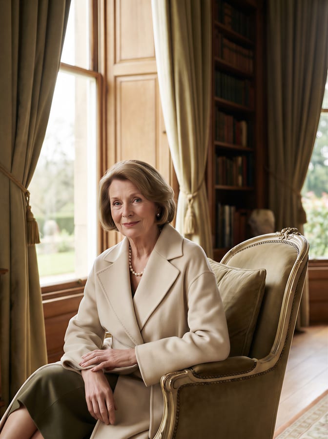 An "old money" portrait, a classic style for the same kind of photo.